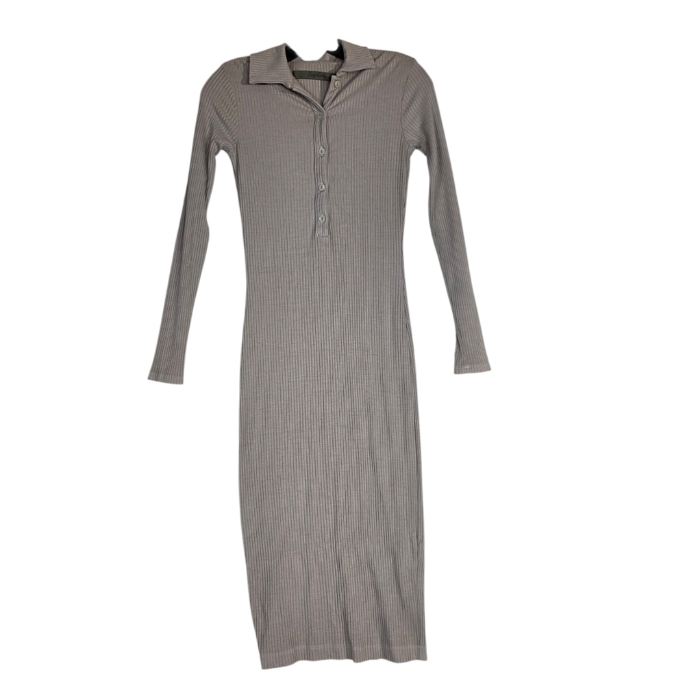 Enza Costa Knee-length Ribbed Polo midlength  Dress In Oatmeal